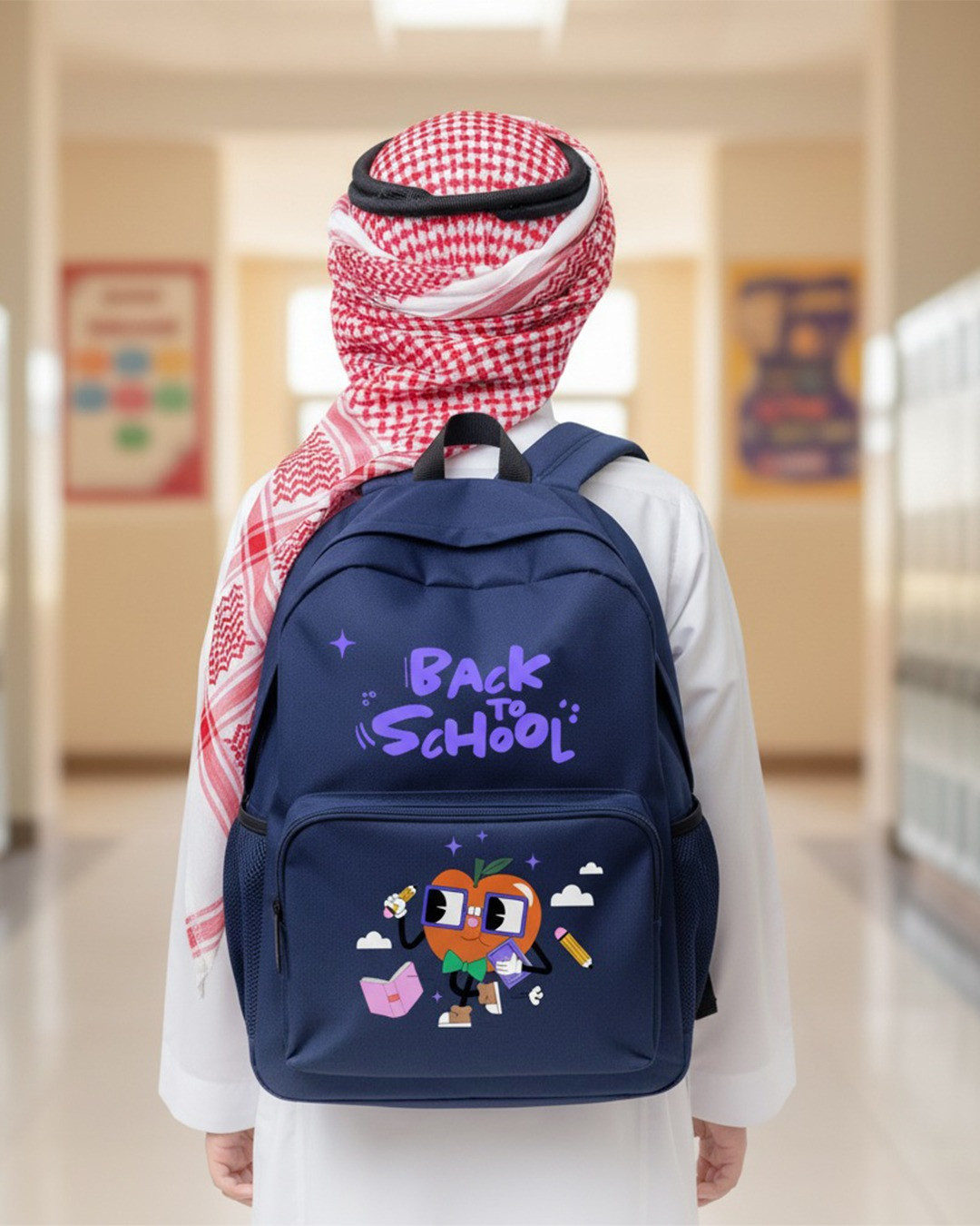 ستيكر حقيبة مدرسية أنيقة لعودة مميزة للمدرسة